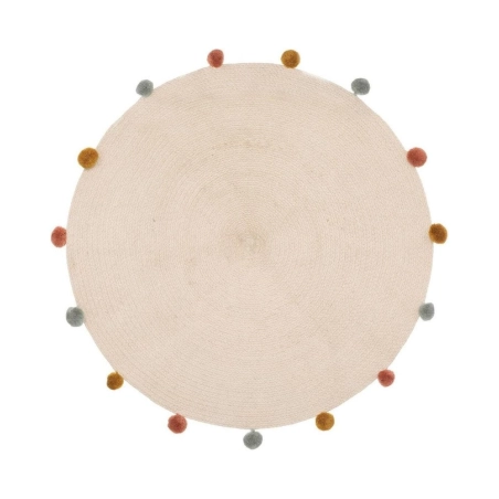 Alfombra Redonda Pompones de Atmosphera
