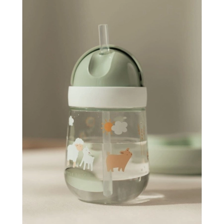 Vaso con Pajita Mio 300ml Little Farm de Little Dutch