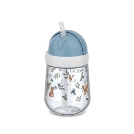 Vaso con Pajita Mio 300ml Forest Friends de Little Dutch