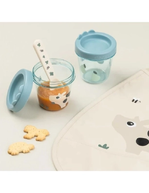Pack 2 Porta Alimentos Tiny Farm de Done by Deer Azul