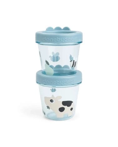 Pack 2 Porta Alimentos Tiny Farm de Done by Deer Azul