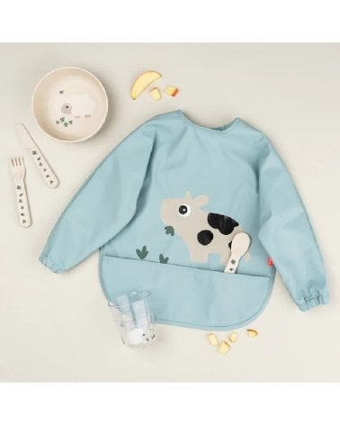 Babero con Mangas y Bolsillo Tiny Farm de Done by Deer Azul