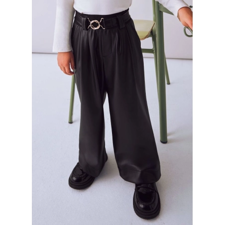 Pantalon Largo Pu Wide Leg De Mayoral
