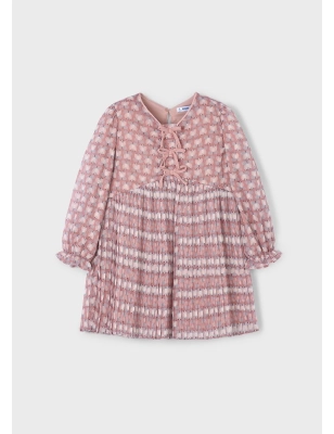 Vestido Plisado Estampado De Mayoral