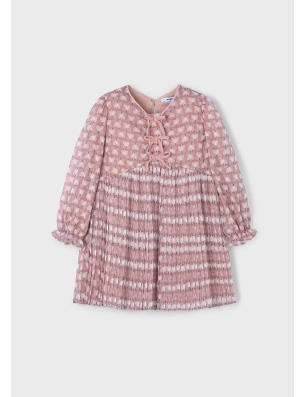 Vestido Plisado Estampado De Mayoral