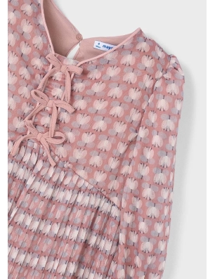 Vestido Plisado Estampado De Mayoral