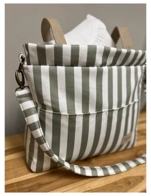 Bolsa Panera Walk Giorgia de Giraffa Bianca e Blu Verde