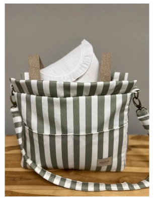 Bolsa Panera Walk Giorgia de Giraffa Bianca e Blu Verde