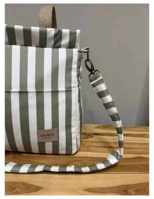 Bolsa Panera Walk Giorgia de Giraffa Bianca e Blu Verde