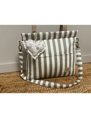 Bolsa Panera Walk Giorgia de Giraffa Bianca e Blu Verde