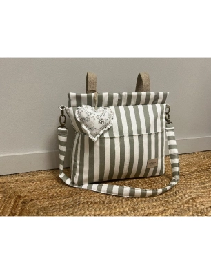 Bolsa Panera Walk Giorgia de Giraffa Bianca e Blu Verde