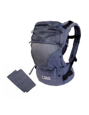 Mochila Portabebé E-Carrier Mesh de Quokkababy Denim Blue