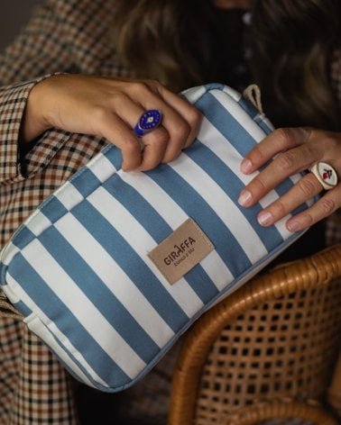 Neceser Giorgia de Giraffa Bianca e Blu Azul