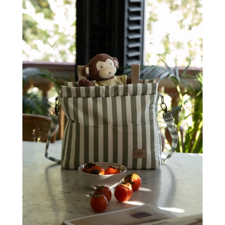Bolsa Panera Walk Giorgia de Giraffa Bianca e Blu Verde
