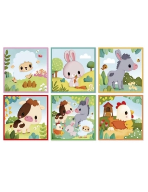 Puzzle cubos animales granja de Janod