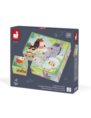 Puzzle cubos animales granja de Janod