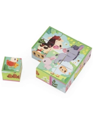 Puzzle cubos animales granja de Janod