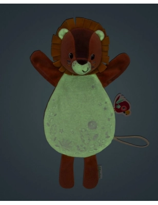 Peluche marioneta fosforescente Jack el león de Lilliputiens