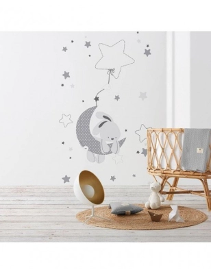 Mural Microfibra Luna de Bimbidreams Gris