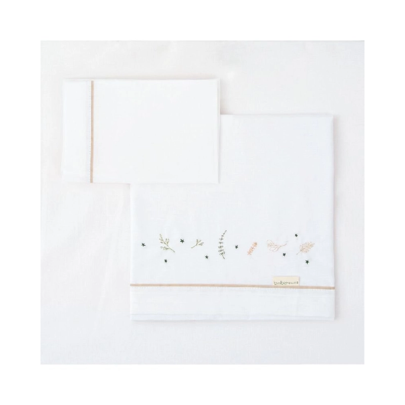 Juego sábanas algodón Botanic 60x120cm de Bimbicasual Juego sábanas algodón Botanic 60x120cm de Bimbicasual