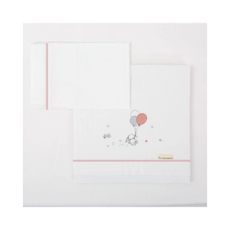 Tríptico sábanas algodón Jolie de Bimbicasual Rosa