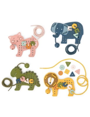 Juego cordones animales madera de Trixie