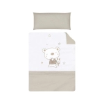 Nórdico cuna con Protector Osito Star de Pirulos Lino
