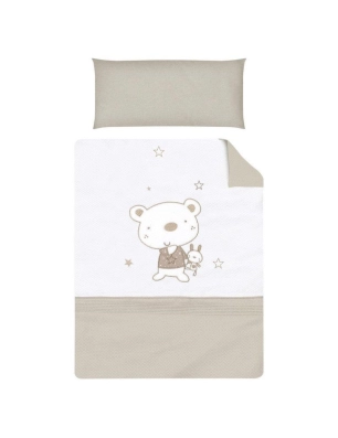 Nórdico cuna con Protector Osito Star de Pirulos Lino
