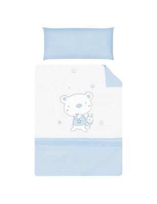 Nórdico cuna con Protector Osito Star de Pirulos Azul