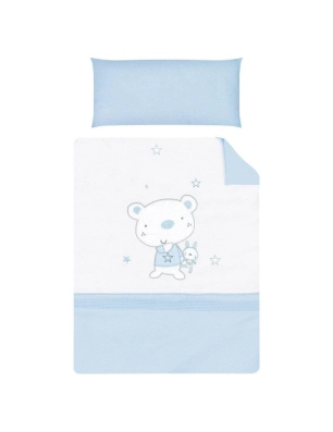 Nórdico cuna con Protector Osito Star de Pirulos Azul