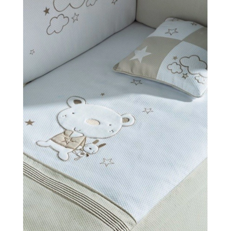 Nórdico cuna con Protector Osito Star de Pirulos
