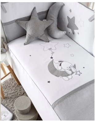 Nórdico cuna con protector Luna de Pirulos