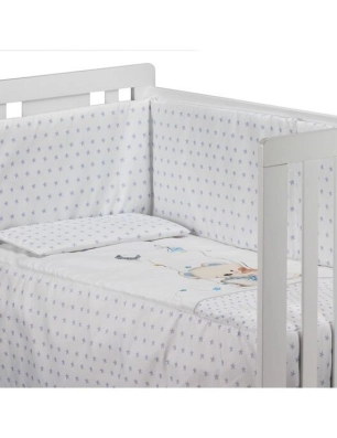 Juego Edredón y Protector Columpio de Interbaby Azul
