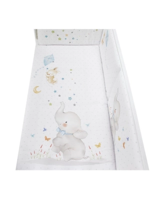 Conjunto Funda nórdica y protector Elefante de Interbaby Azul