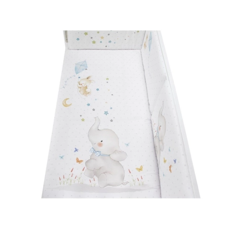 Conjunto Funda nórdica y protector Elefante de Interbaby Azul