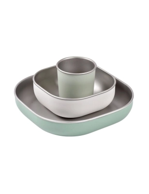 Vajilla Inoxidable apta Microondas de Beaba Verde