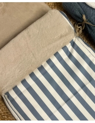 Saco Cuco Giorgia interior pelo de Giraffa Bianca e Blu Azul