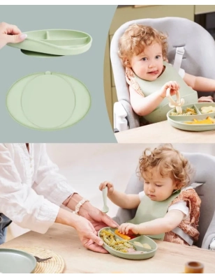 Plato con divisiones y ventosas de Babymoov