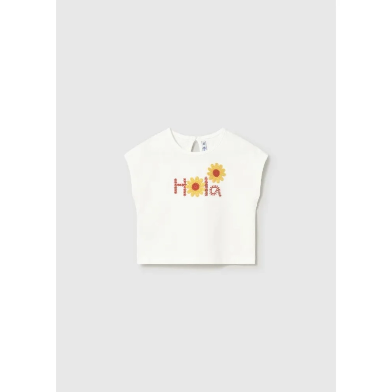 Camiseta Manga Corta Apliques Crochet De Mayoral