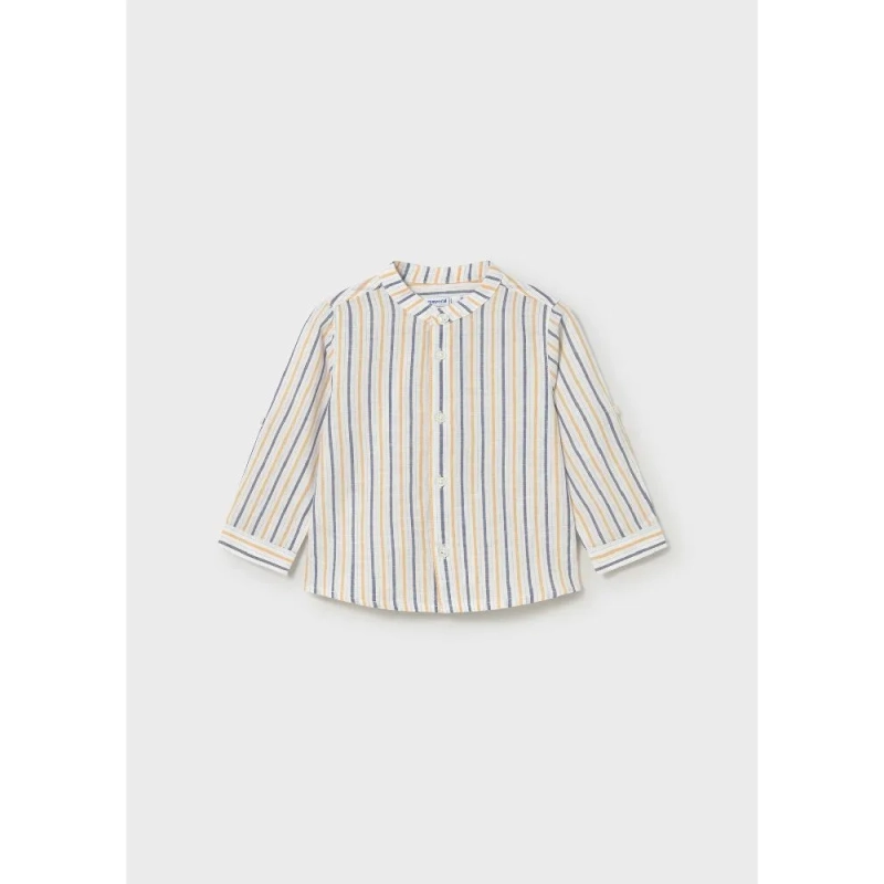 Camisa Manga Larga Lino Cuello Mao De Mayoral