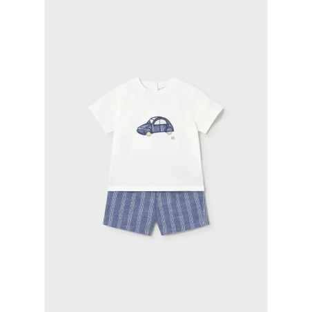 Conjunto Bermuda Lino Aplique De Mayoral