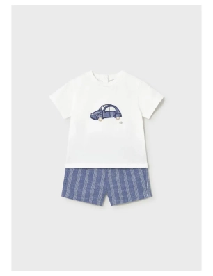 Conjunto Bermuda Lino Aplique De Mayoral