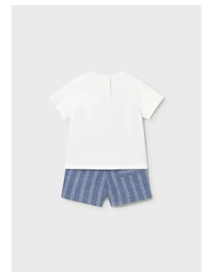 Conjunto Bermuda Lino Aplique De Mayoral