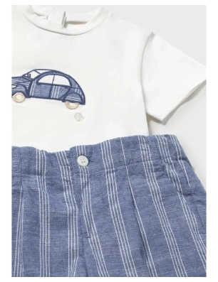 Conjunto Bermuda Lino Aplique De Mayoral