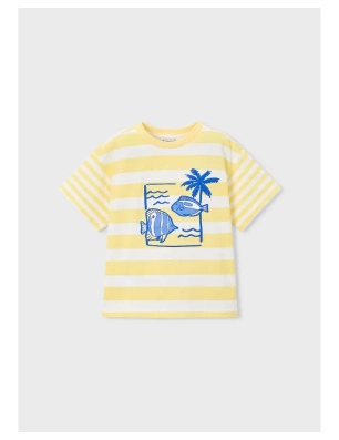 Camiseta Manga Corta Rayas Estampadas De Mayoral
