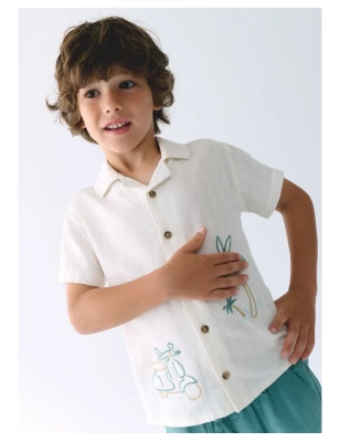 Camisa Manga Corta Bordados De Mayoral