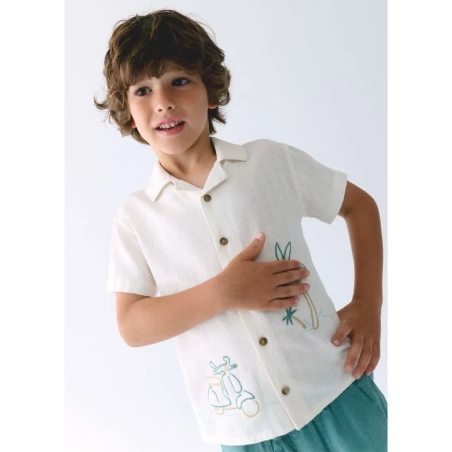 Camisa Manga Corta Bordados De Mayoral