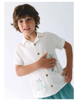 Camisa Manga Corta Bordados De Mayoral