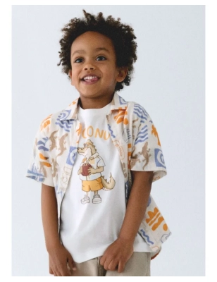 Camisa Manga Corta Estampada De Mayoral