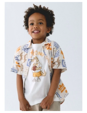 Camisa Manga Corta Estampada De Mayoral